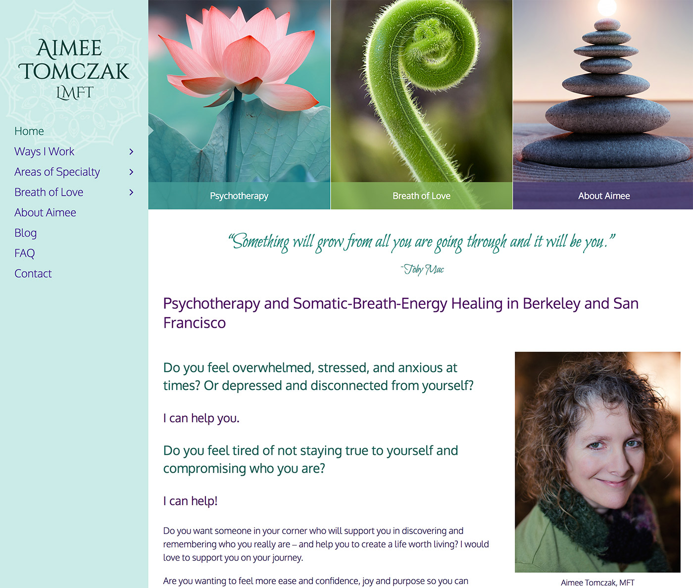 Website Design Therapist Aimee 